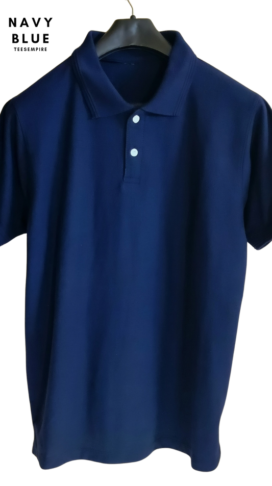 Plain Navy Blue - Polo T Shirt