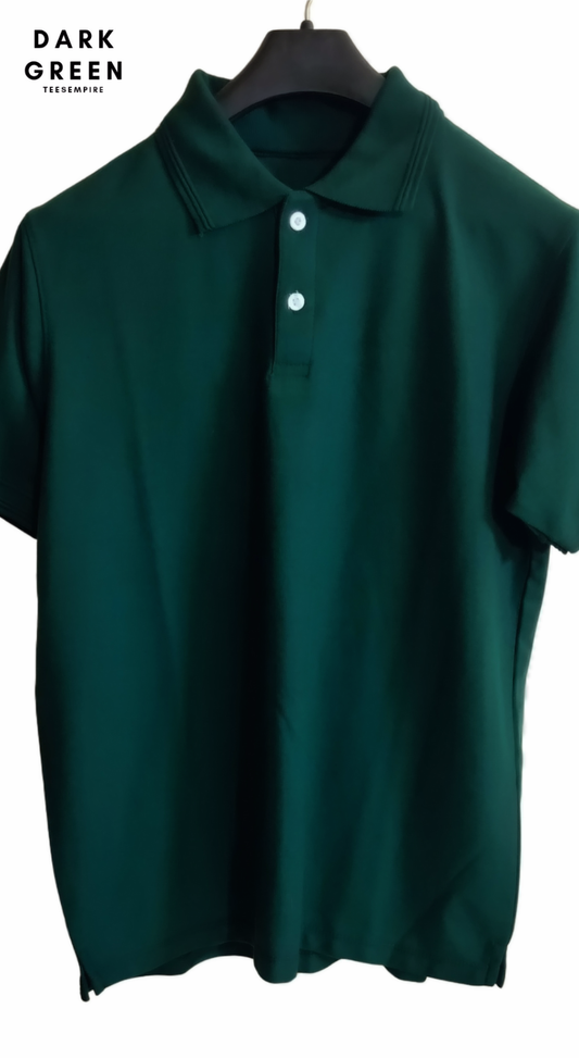 Plain Dark Green - Polo T Shirt