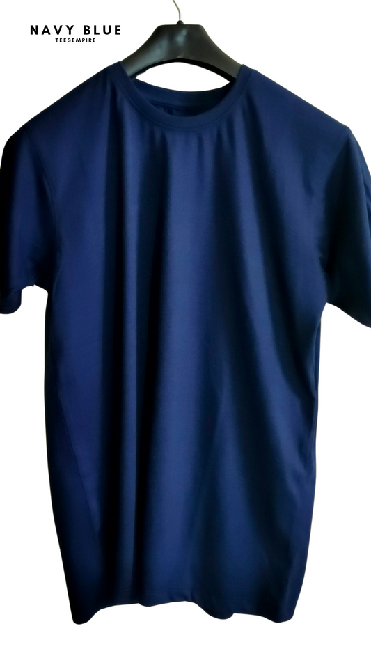Plain Navy Blue - Basic Round Neck