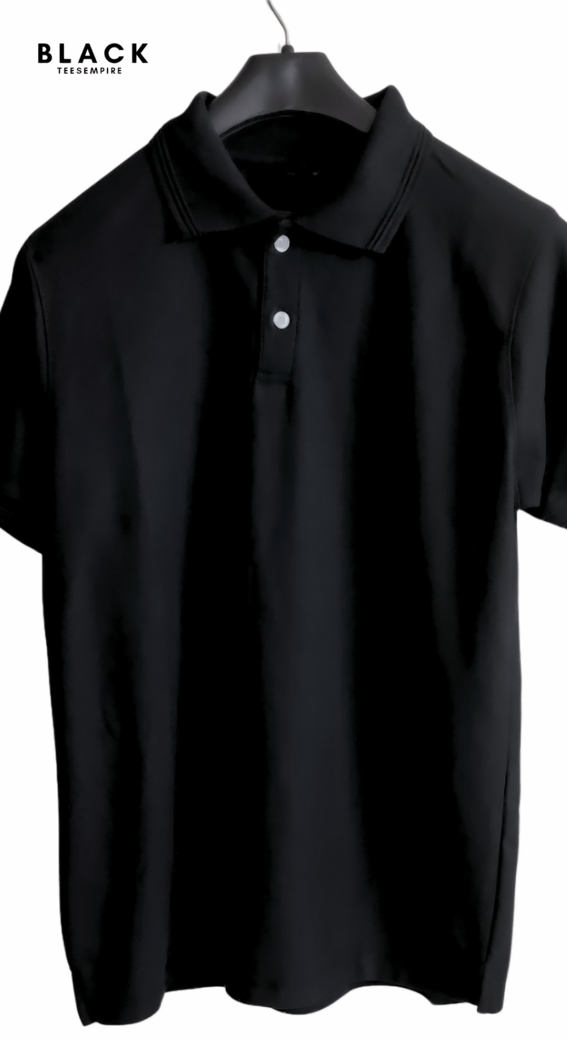 Plain Black - Polo T Shirt