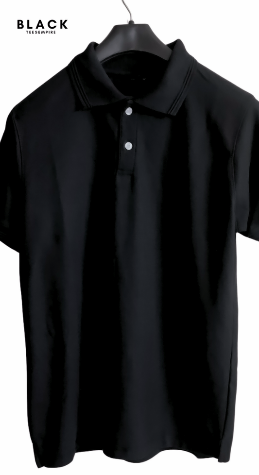 Plain Black - Polo T Shirt