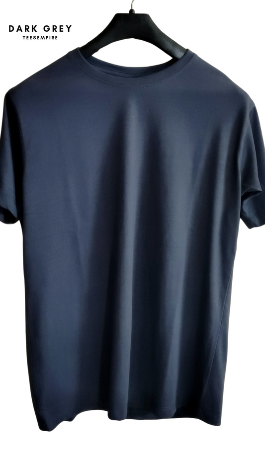 Plain Dark Grey - Basic Round Neck